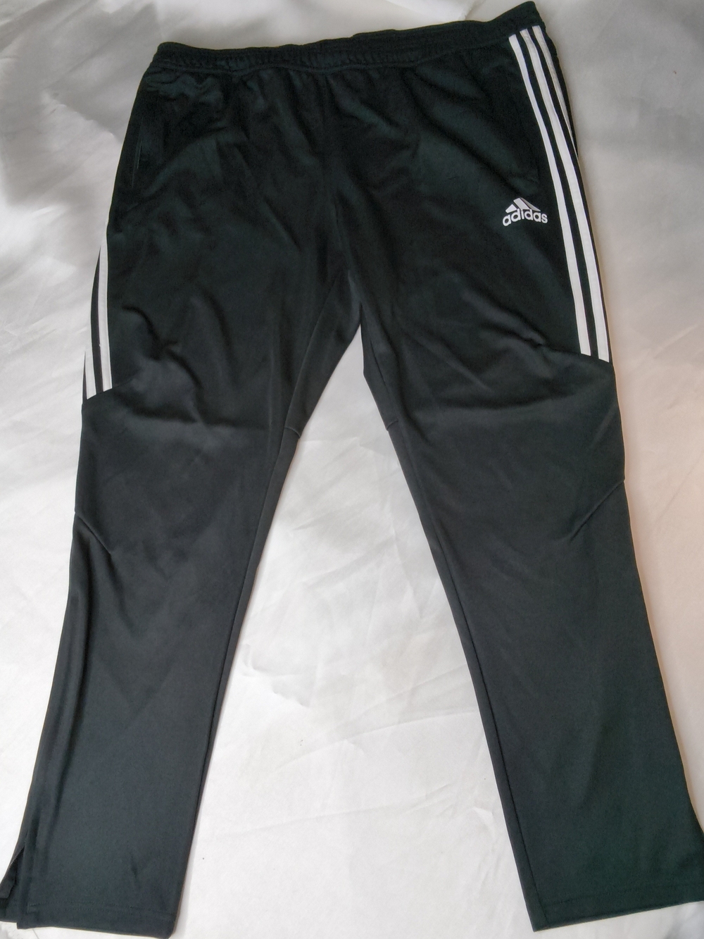 adidas Black Training Pants with White Stripes